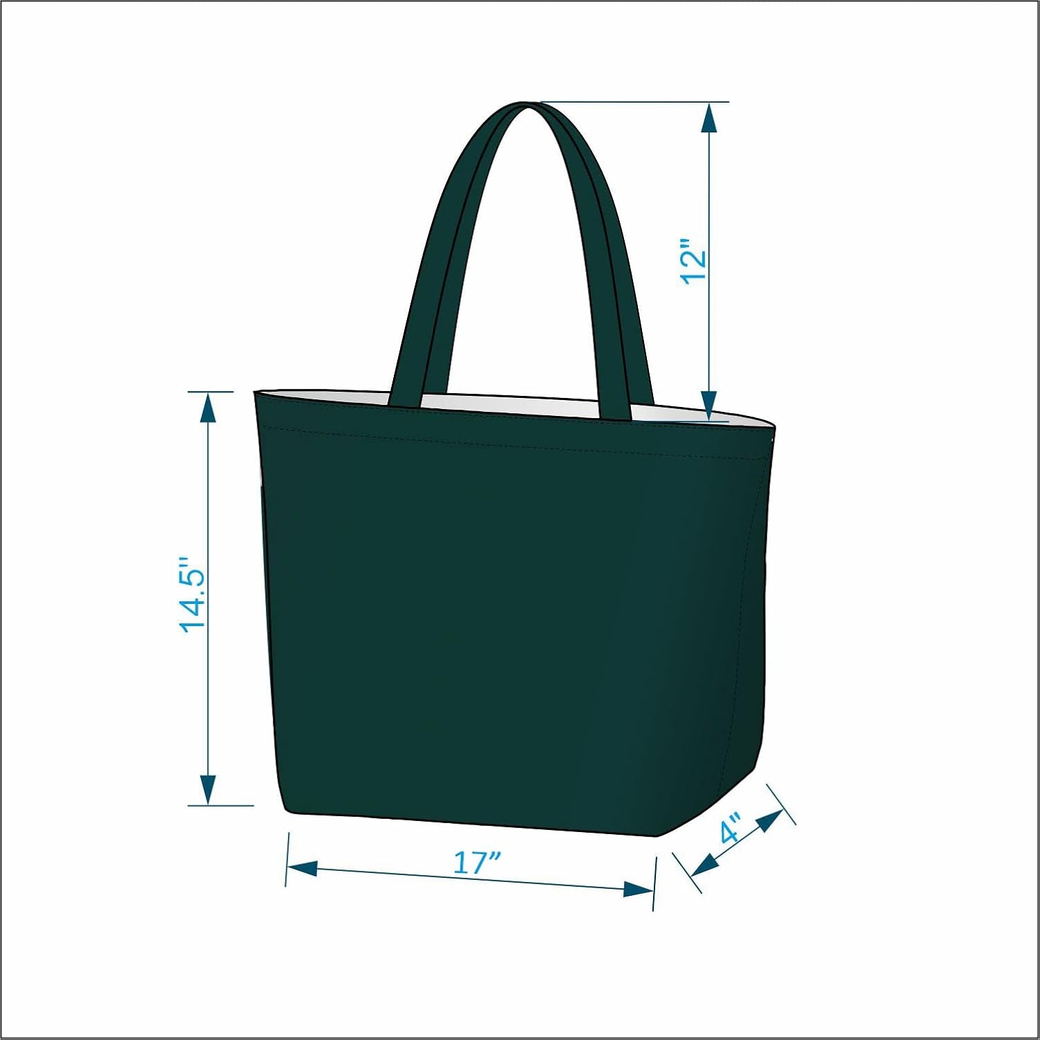Ecoright Aesthetic Canvas Tote Bag for Women Large Zipper Tote Bags with Pocket, Womens Tote Bag for Yoga, Work, Beach