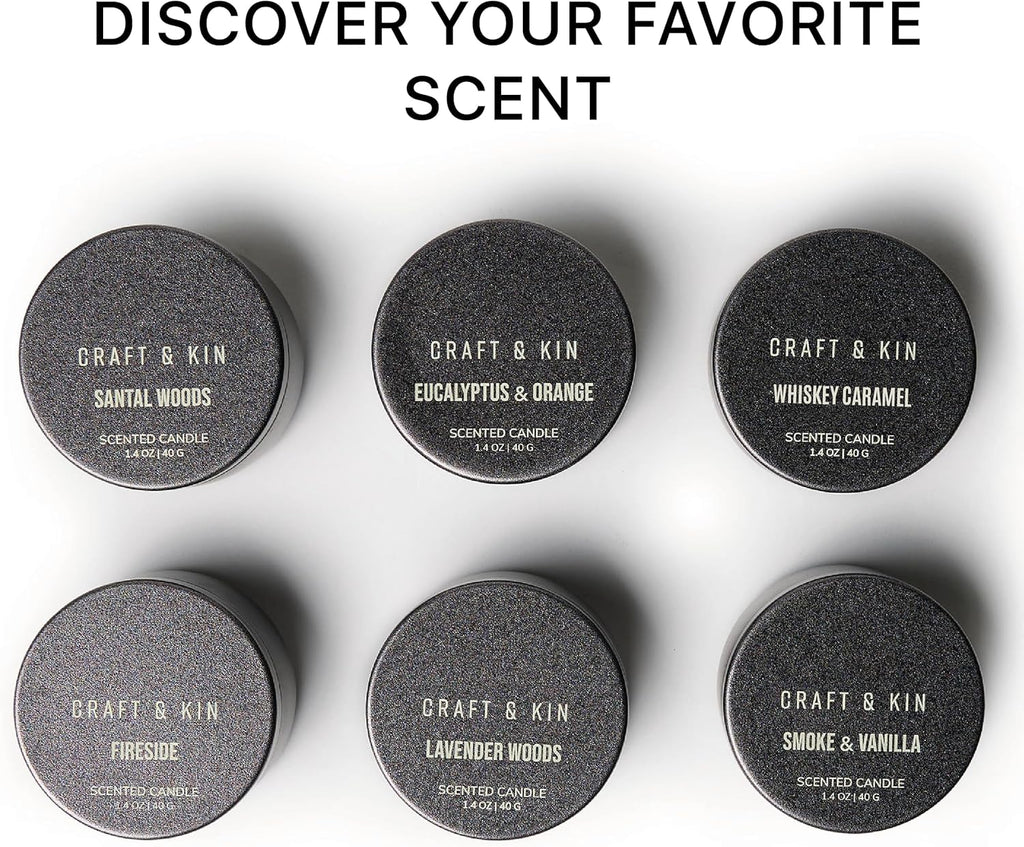 Premium 6 Scented Votive Candles – Luxury Mini Natural Soy Scented Candle Gift Set with Assorted Scents – Room Decor and Aromatherapy – 15-20 Hour Burn Time Each