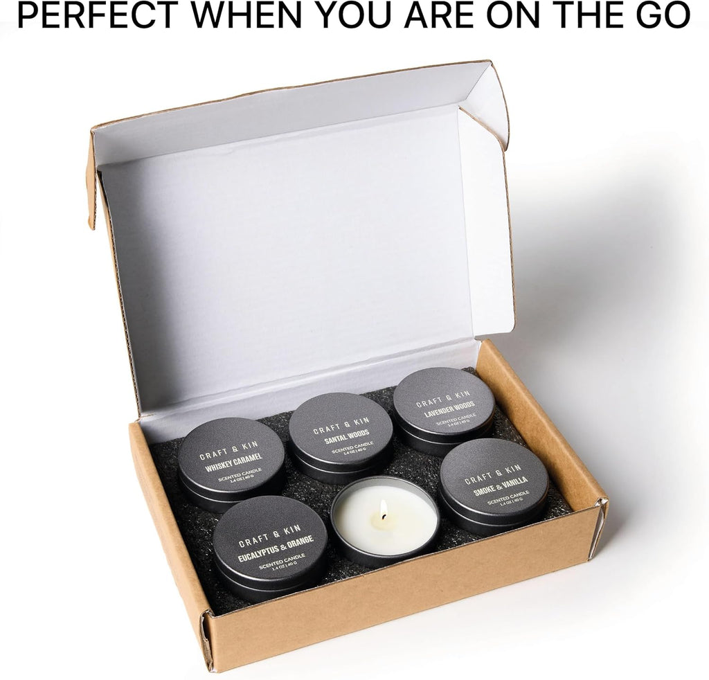 Premium 6 Scented Votive Candles – Luxury Mini Natural Soy Scented Candle Gift Set with Assorted Scents – Room Decor and Aromatherapy – 15-20 Hour Burn Time Each