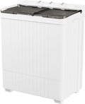 INTERGREAT Portable Washing Machine, 28lbs Twin Tub Washer Compact Laundry Machine with Timer Knobs, Semi-automatic 18lbs Washer 10lbs Spinner Combo for Dorms, Apartments, Blue#Summervibes