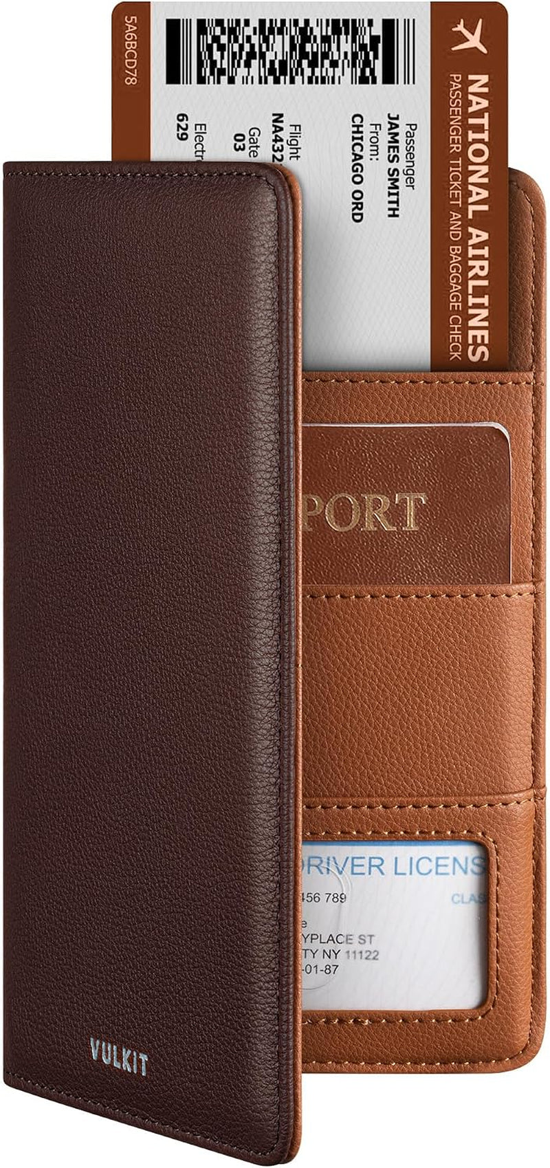 Passport Wallet for Travel RFID Blocking Premium Leather